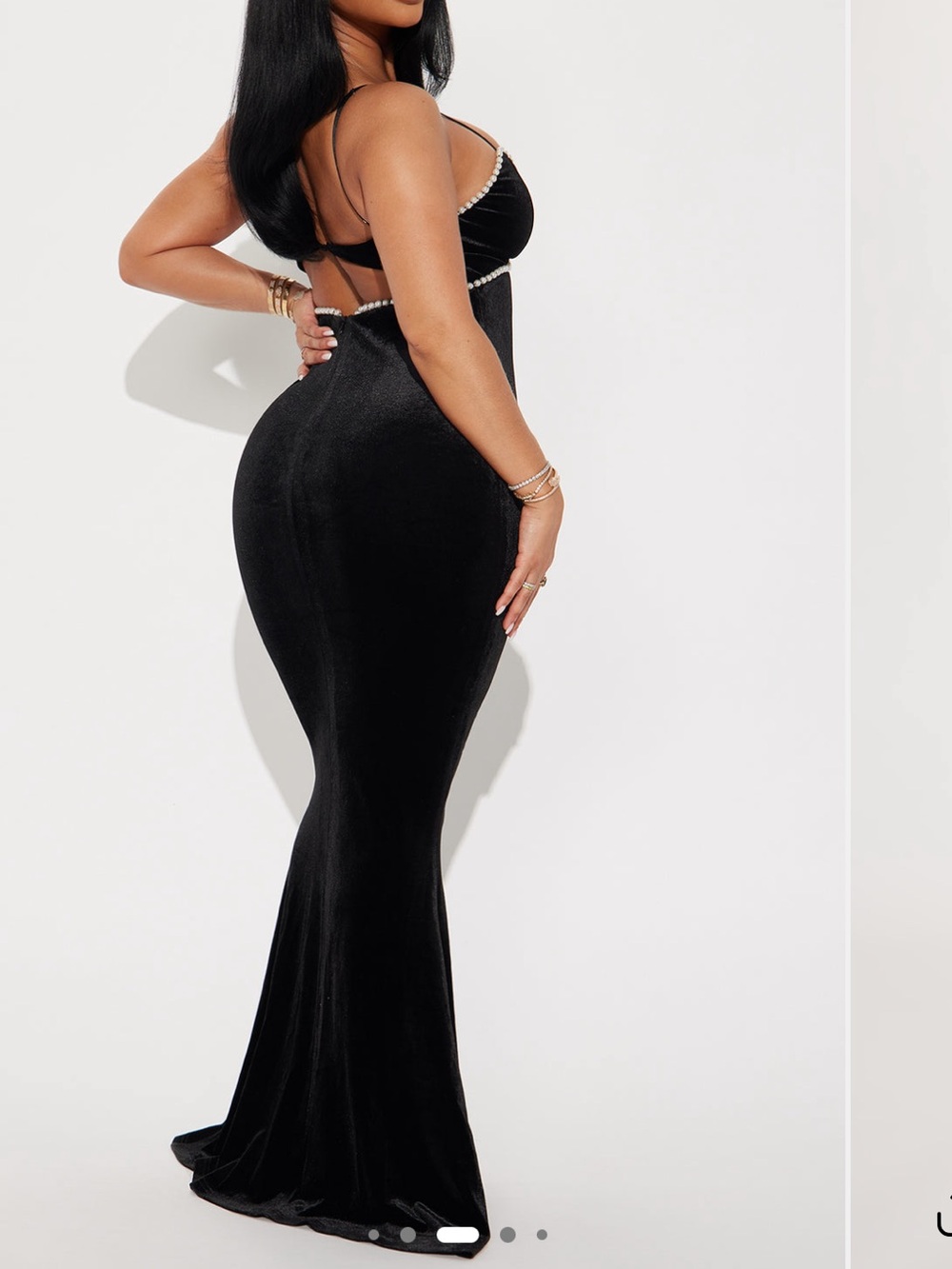 Fashion Nova Alice Velvet Maxi Dress - Black